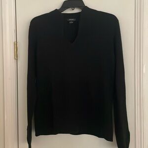 Black unique V-neck Sweater Large Prive Cashmere